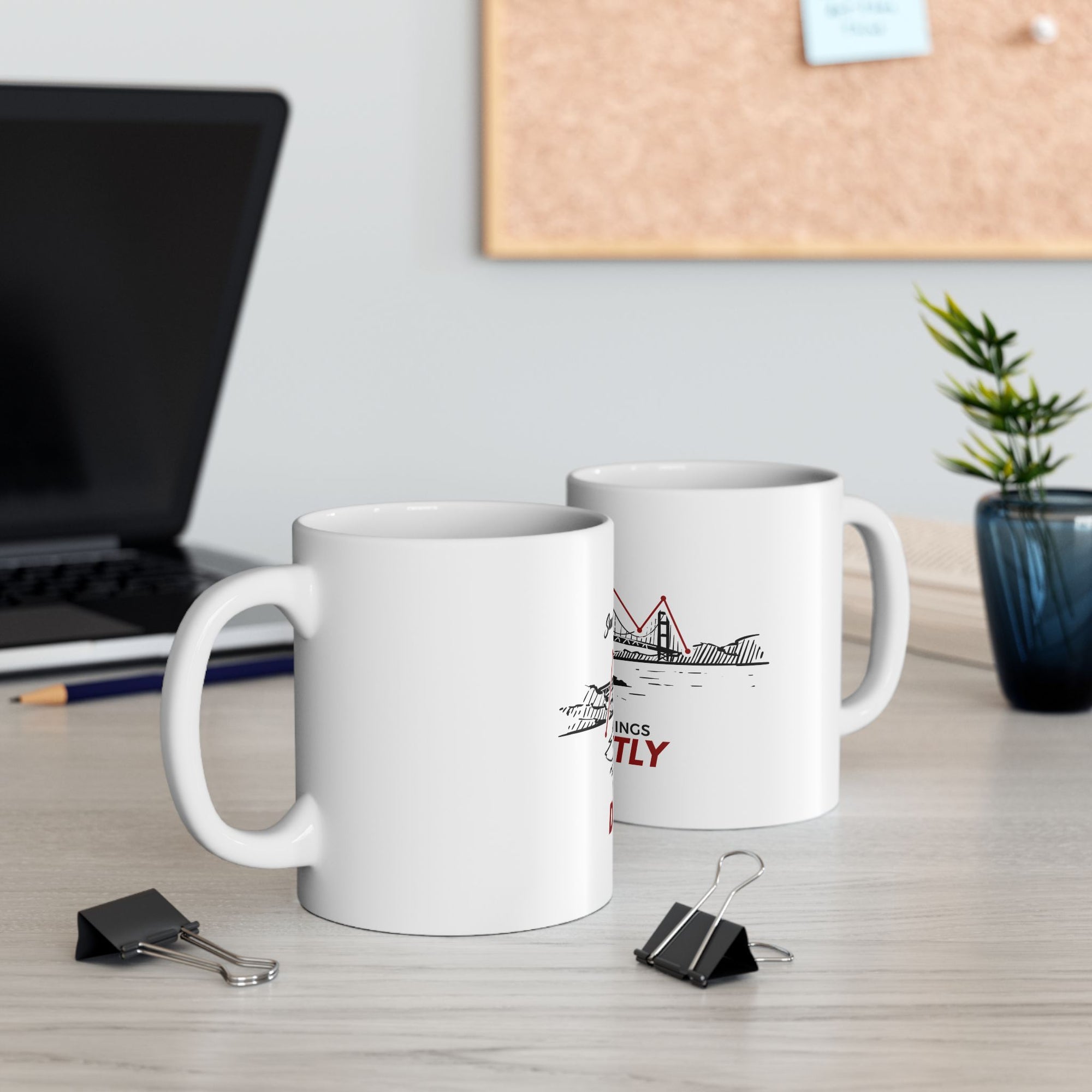 Traders Glossy White Ceramic Mug – 11oz Dishwasher & Microwave Safe (San Francisco)