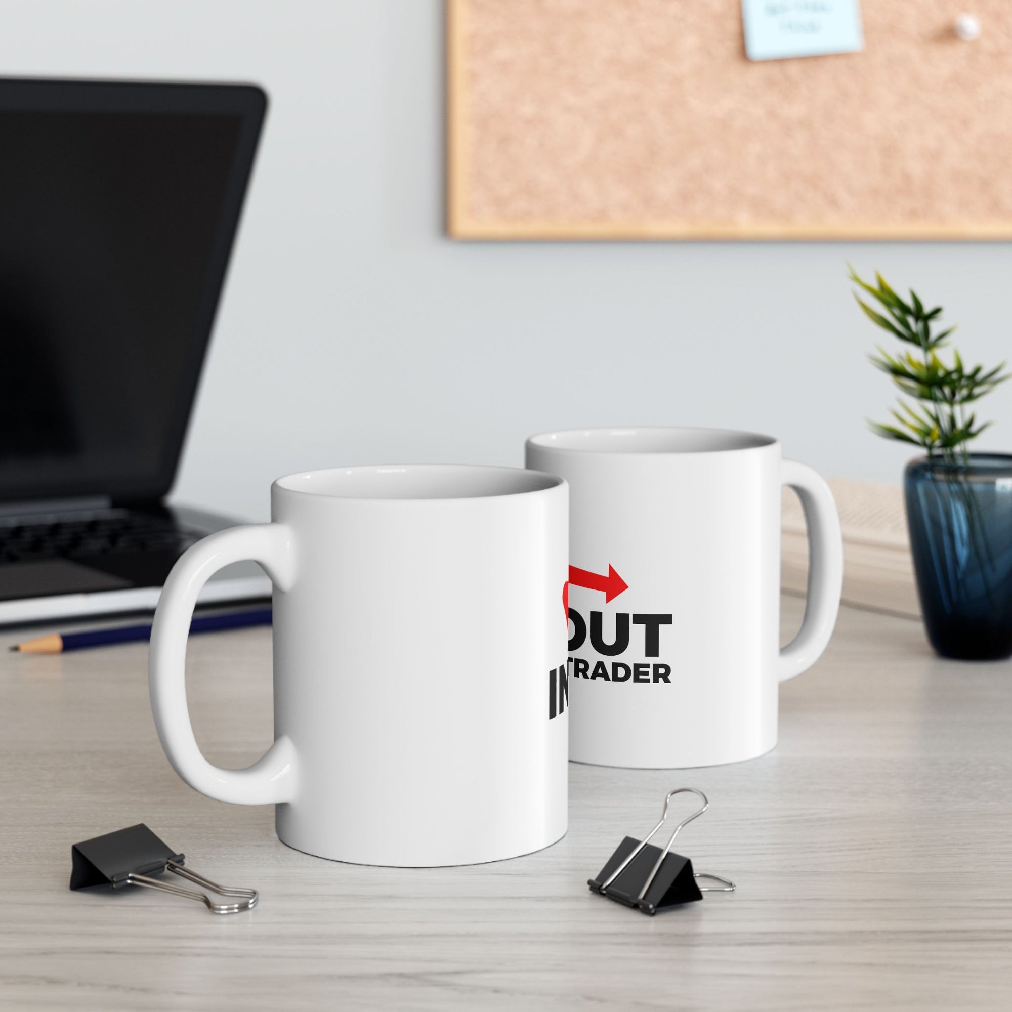 Traders Glossy White Ceramic Mug – 11oz Dishwasher & Microwave Safe (In-N-Out)