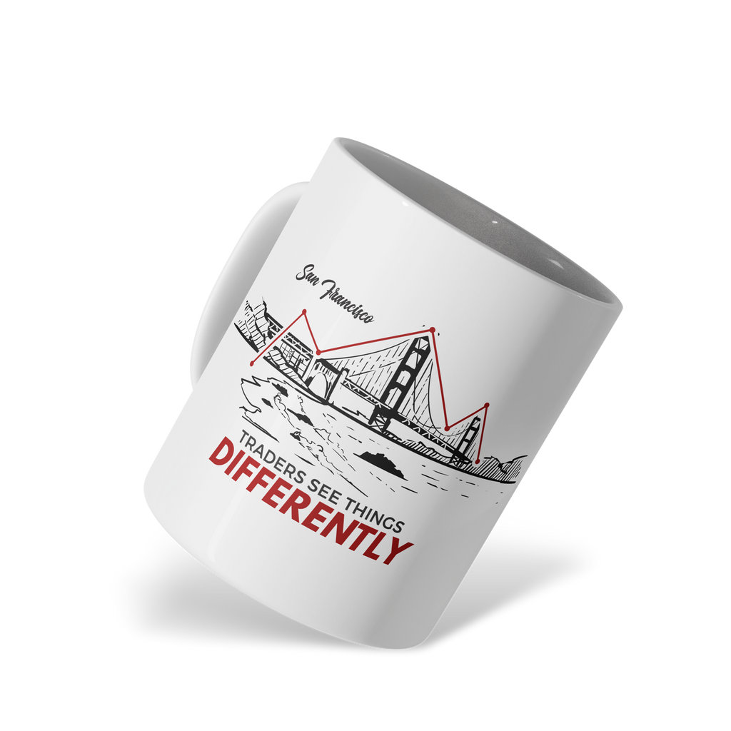 Traders Glossy White Ceramic Mug – 11oz Dishwasher & Microwave Safe (San Francisco)