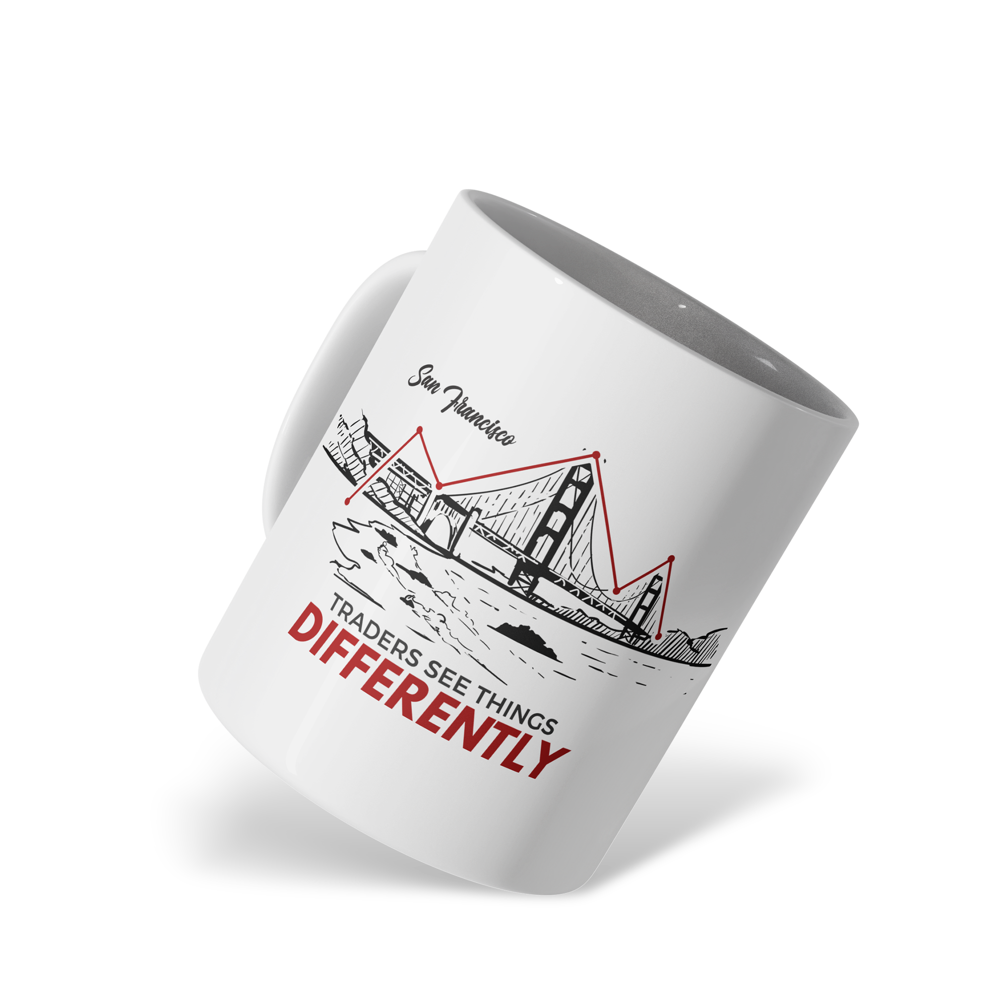 Traders Glossy White Ceramic Mug – 11oz Dishwasher & Microwave Safe (San Francisco)