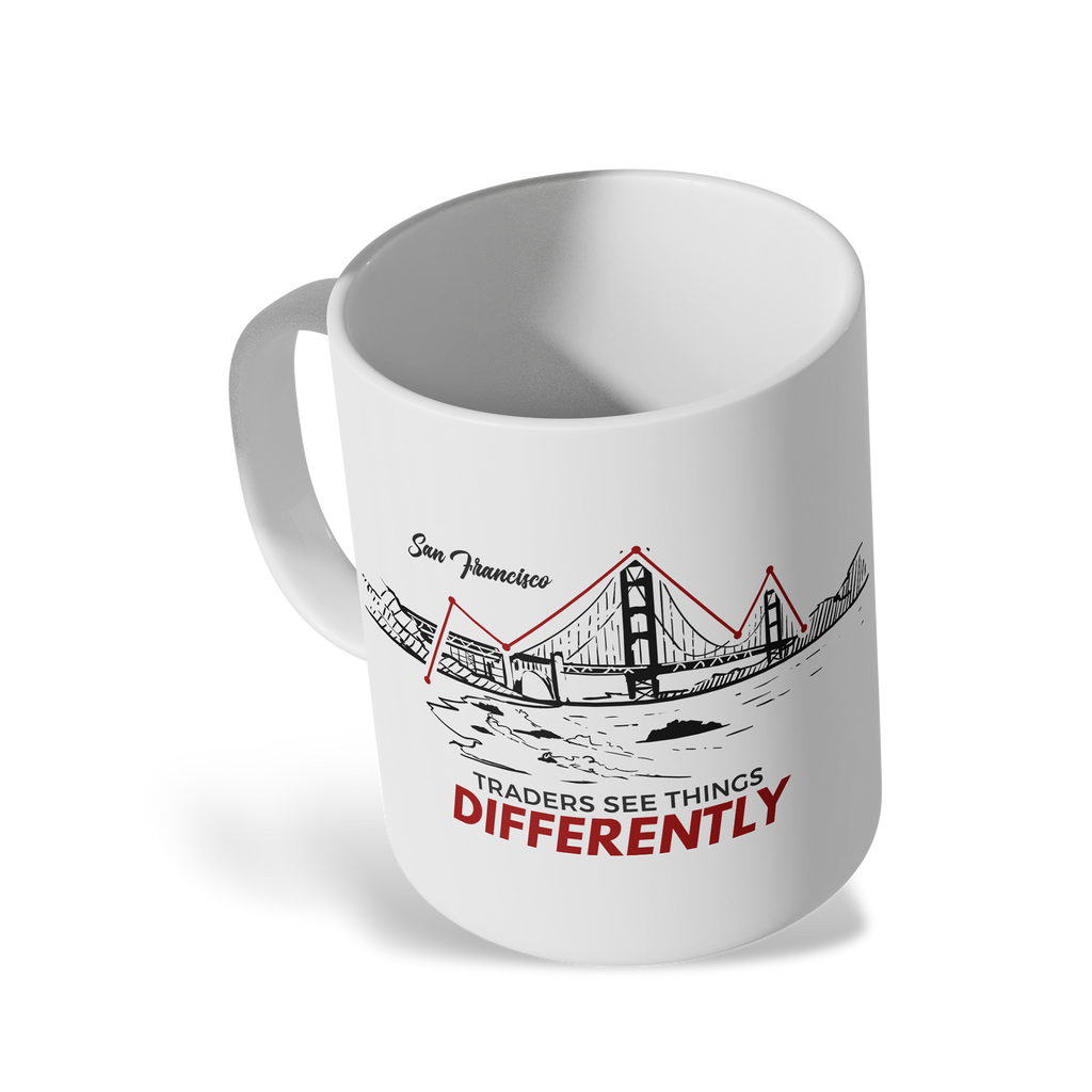 Traders Glossy White Ceramic Mug – 11oz Dishwasher & Microwave Safe (San Francisco)
